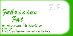 fabricius pal business card